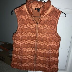 Picadilly Fashion Women's Quilted Vest in Warm Orange